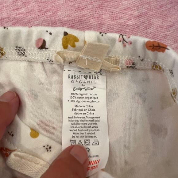 NWT Rabbit + Bear Pink/Ivory Thankful & Grateful Print Bodysuit & Pants - 6-9M - Picture 6 of 9